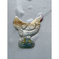 Старинный ёлочный объемный картонаж.Курица.Каталог.