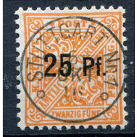 Королевство Вюртемберг - 1916г. - Служебные марки тип II. Цифры, 25 Pf на 25 Pf, печать Штутгарт - 1 марка - полная серия, гашёная [Mi 240]. #1-Wu-8-A-1