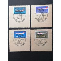ГДР 1969 Полная серия марок на вырезках "Самолеты" (спецгашение) Mi.1524-1527 каталог 3.00 евро