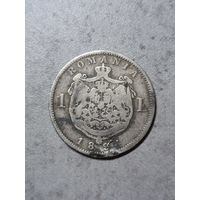 Румыния 1 лей серебро 1894 серебро 0.835 пробы