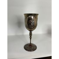 Кубок бокал ф Толстой с нами бог латунь реплика с рубля