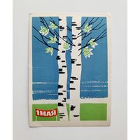 Открытка 1 мая. Берёзы. Художник О.Кознов. 1963 г. Чистая