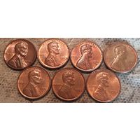 1 цент 1968-1974 S МД САН ФРАНЦИСКО 7 шт.