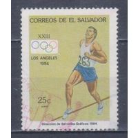 [819] Сальвадор 1984. Спорт.Летние Олимпийские игры.Легкая атлетика.Бег. Гашеная марка.