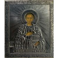 Икона Серебро 84 пробы - Святого Пантелеимона Целителя. Распродажа коллекции!!!