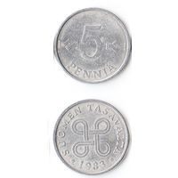 5 пенни Финляндия 1983 года