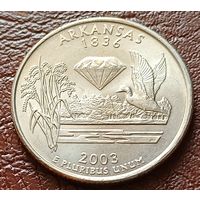 США 25 центов , Р  2003 Квотер штата Арканзас    ( 2-5-4 )