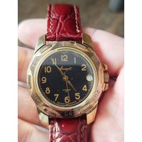 Шикарные ,крупные мужские часы вымпел,сохран,механика,на ходу,кожаный ремешок,с рубля