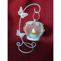 Винтажный изящный подсвечник-ночник с электросвечой.