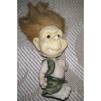 Винтажная игрушка-киватель с качающейся головой тролль Troll 1960-е