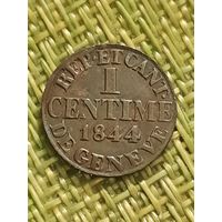 Швейцария кантон Женева 1 сантим 1844