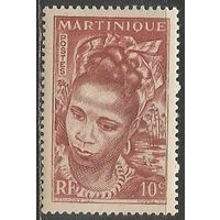 Мартиника. Юная островитянка. 1947г. Mi#239. Цветная бумага.