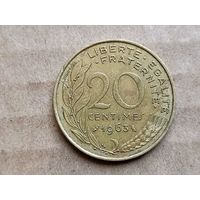 Франция 20 сантимов, 1963г. (D-107)