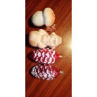 Игрушки ёлочные ссср. Пенопласт и стекло.