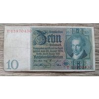 Werty71 Германия 10 марок 1924 1929 банкнота