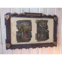 Икона, 2 старинные литографии,начало 19в.