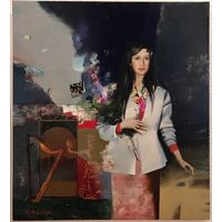 Товстик В.А. "Звуки арфы", 1997 год. Холст, масло. Размер 100х90 см.