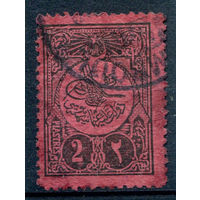 Османская Империя (Турция) - 1909г. - тугра, доплатные марки (portomarken), перфорация 13 1/4, 2 Pia - 1 марка - гашёная [Mi 32 I A]. #4-W2-122-A-1