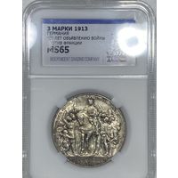 3 марки 1913 толпа Пруссия ms 65