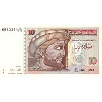 Тунис 10 динаров образца 1994 года UNC p87a