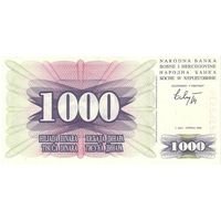 Босния и Герцеговина 1000 динаров образца 1992 года UNC p15