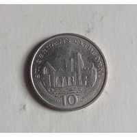 Остров Мэн 10 пенсов 2001 год костел святого Германа нечастая монета