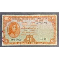 Банкнота Ирландии 10 шиллингов Леди Лавери - 1968 год
