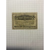 5 пфенингов (нотгельды) г. Германия.-1412