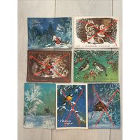 Открытки СССР, Новогодние, художник А. Исаков