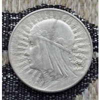 Польша 5 злотых 1934 года. Ядвига. Буква монетного двора. Серебро.