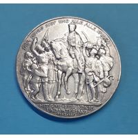 Германия. 3 марки. 1913 год. 100 лет победы над Францией. Толпа. Серебро. Распродажа с 1 рубля!