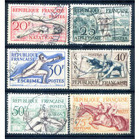 Франция - 1953г. - спорт - 6 марок - полная серия, гашёные [Mi 978-983]. #2-Fr-53-A-2