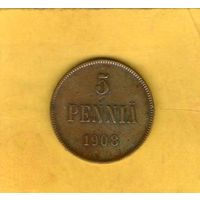 5 пенни 1908г.