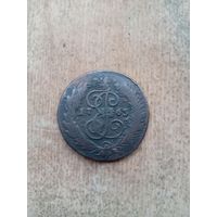 2 копейки 1763г перечекан с 4 копеек, гурт сетка.