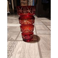 С рубля! Ваза Неман рубиновое стекло