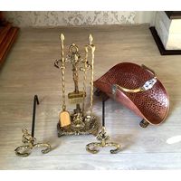 Каминный набор в стиле Людовика XV, Италия 1940 годы.