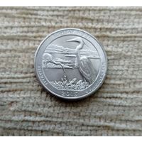 Werty71 США 1 квотер 25 центов 2015 P Делавэр Национальное убежище дикой природы парк Бомбай-Хук птица