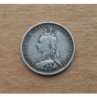 Великобритания, 3 пенса 1889 г., серебро 0.925, Виктория (1837-1901)