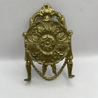 Бронзовая вешалка-дверная ручка с крючками для сумок. Италия. Арт 3482