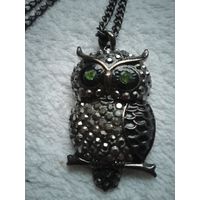 Крупный кулон-подвеска  Сова на цепочке