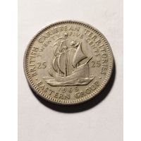 Британские Карибы 25 центов 1965