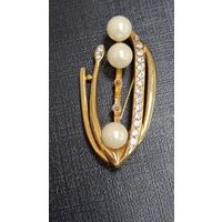 Брошь СССР, жемчуг.