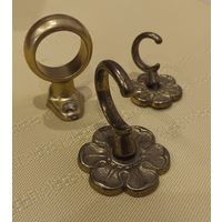Винтажные латунные декоративные крючки, кольцо для подхвата штор или легкой одежды.