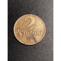 2 сантима 1932. Хорошее состояние! С 1 рубля