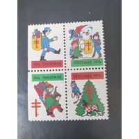 США  1974 к/бл  (Рожд.марки)