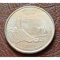 США 25 центов , D  2003 Квотер штата Мэн    ( 2-5-5 )