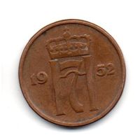 КОРОЛЕВСТВО НОРВЕГИЯ. 2 ЭРЕ 1952. Новый тип.