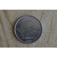 Аргентина 2 песо 2007 с 1 руб