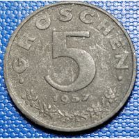 Австрия 5 грошей 1957 г.