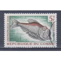 [1212] Конго 1961. Фауна.Рыбы. Гашеная марка.